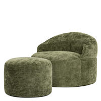 SITZSACK mit rundem Hocker Orb - Olivgrün, Textil (86/61/86cm) - icon