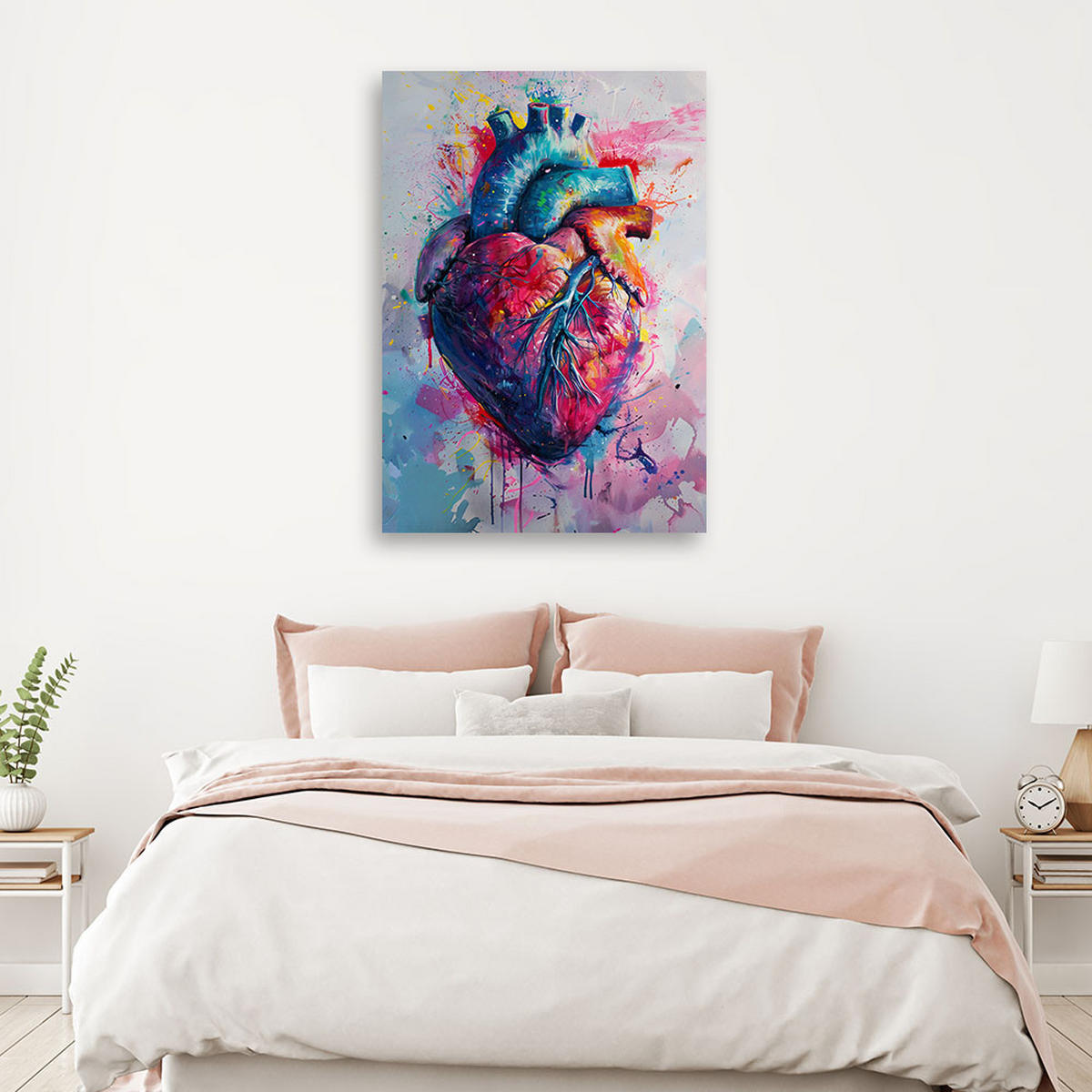 LEINWANDBILD Herz Liebe Aquarell - Multicolor, Textil (70/100cm) - Feeby