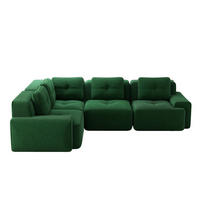 ECKSOFA modular Cord Grün - Grün, Kunststoff (104/382cm) - Meubliv