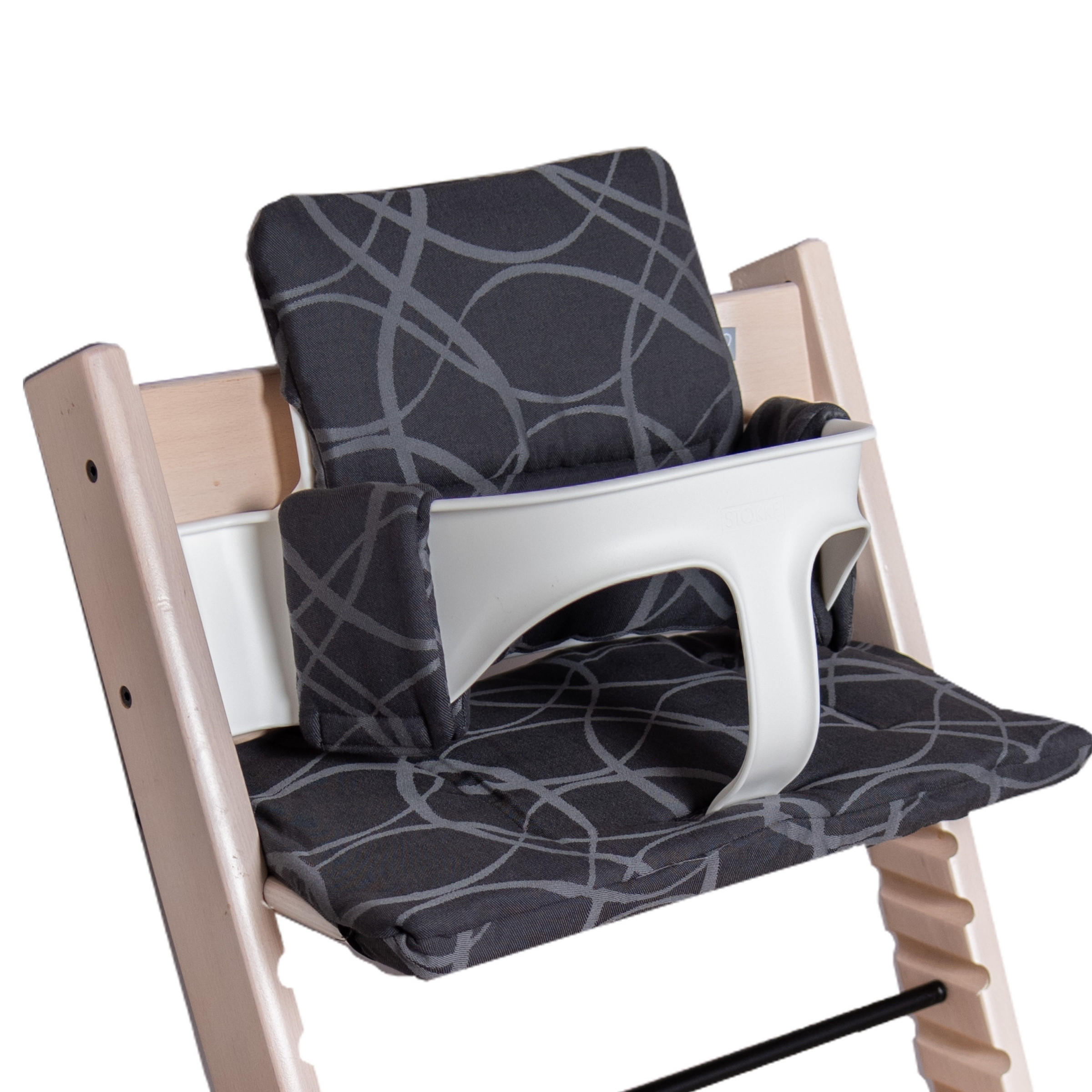 KINDERSTUHLPOLSTER Hochstuhl Sitzkissen Set für Stokke Tripp Trapp - Dunkelgrau/Anthrazit, Textil (27/7/38cm) - Hoppediz