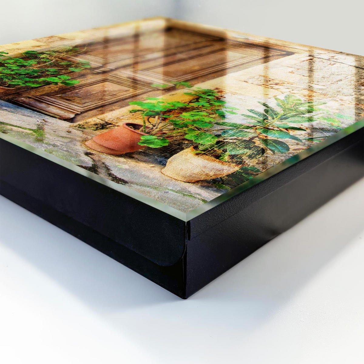 SCHLÜSSELBOX Schwarz 30x30 cm- Türöffnung nach rechts - Rustikale Türen - Braun, Metall (30/30/5cm) - TULUP