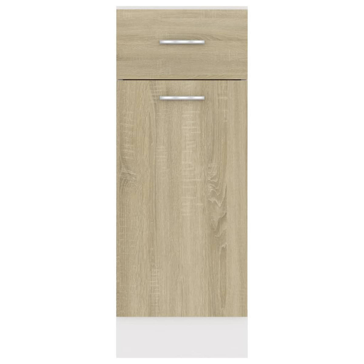 KÜCHENUNTERSCHRANK Lyon mit 1 Tür, 1 Schublade 30/46/81,5 cm aus Holzwerkstoff Sonoma-Eiche Dekor - Grau/Sonoma Eiche, Holz/Metall (30/81.5/46cm) - vidaXL