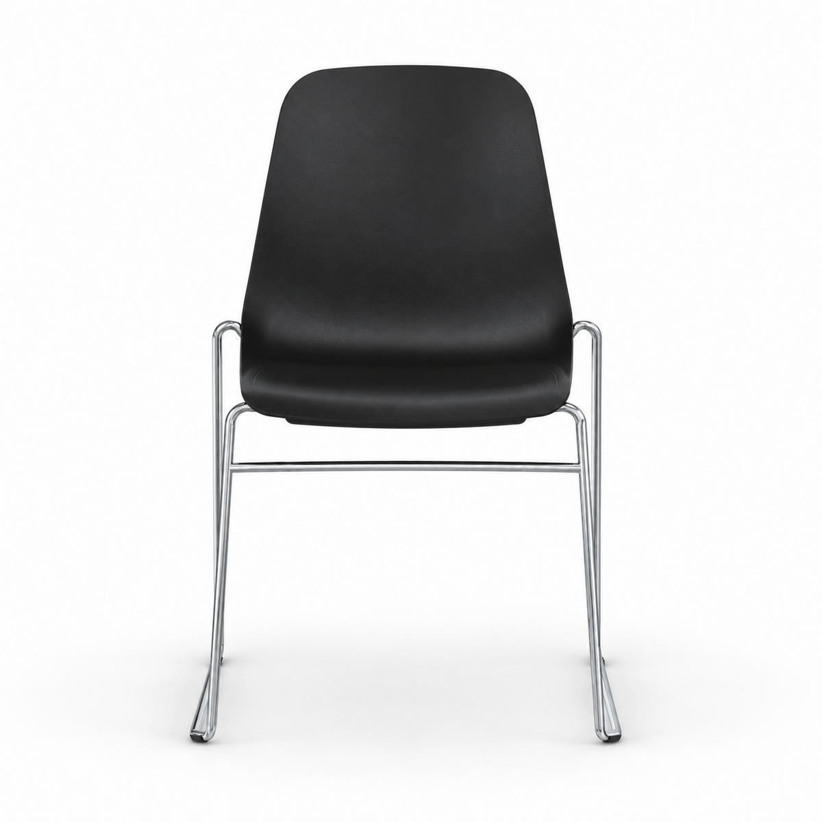 BESUCHERSTUHL V1803 Kunststoff Hartschale Schwarz - ergonomisch, 120 kg belastbar - Schwarz, Kunststoff/Metall (53/82/54cm) - Versee