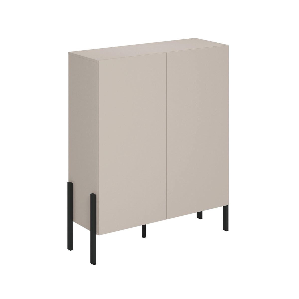SIDEBOARD Bérénice Kaschmir und Schwarz - Beige, Holzwerkstoff (114/135/40cm) - Petits-meubles