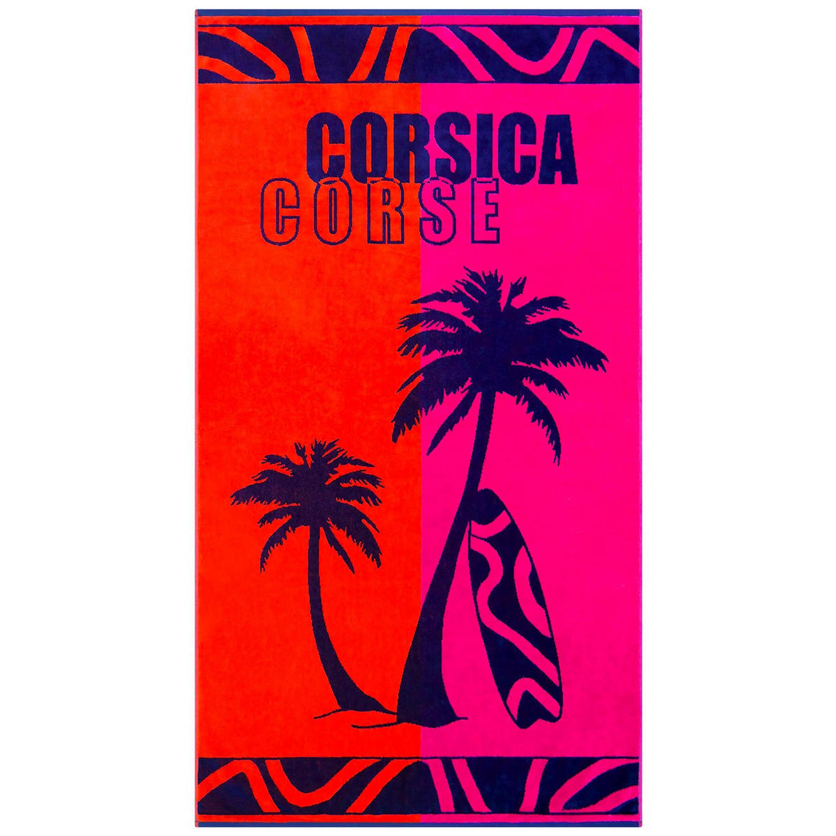 STRANDTUCH Frottee Velours Jacquard Mehrfarbig 90x170 400g/m² - Calvi - Multicolor, Textil (170/90cm) - LE COMPTOIR DE LA PLAGE