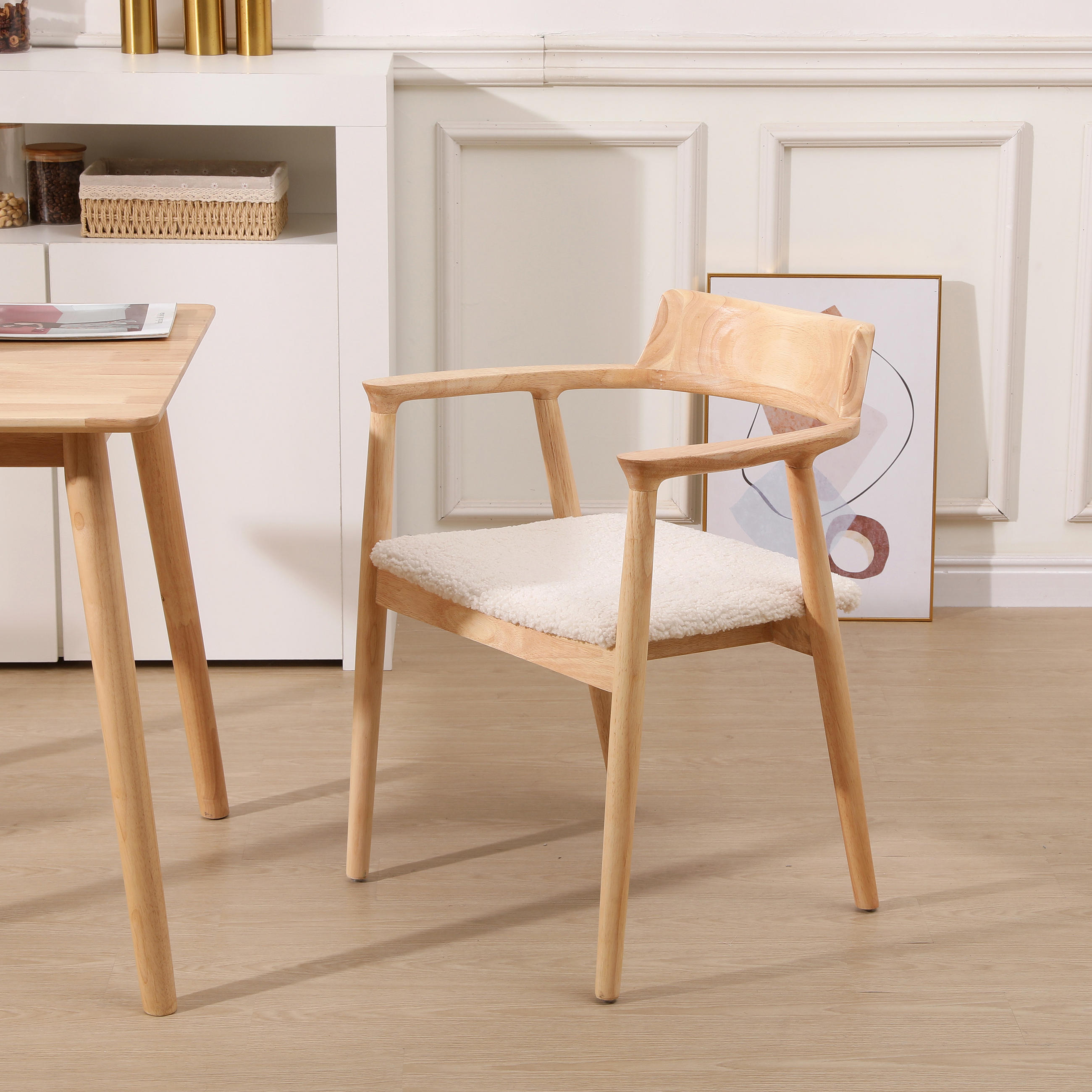 STUHL 2er-Set Holz Weiß - Weiß, Holz (58/75/57.5cm) - Nordlys