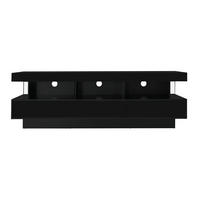 TV-LOWBOARD Glasfächer Schwarz 160/38/50.5 cm - Schwarz, Holz (160/50.5/38cm) - PANGIVO