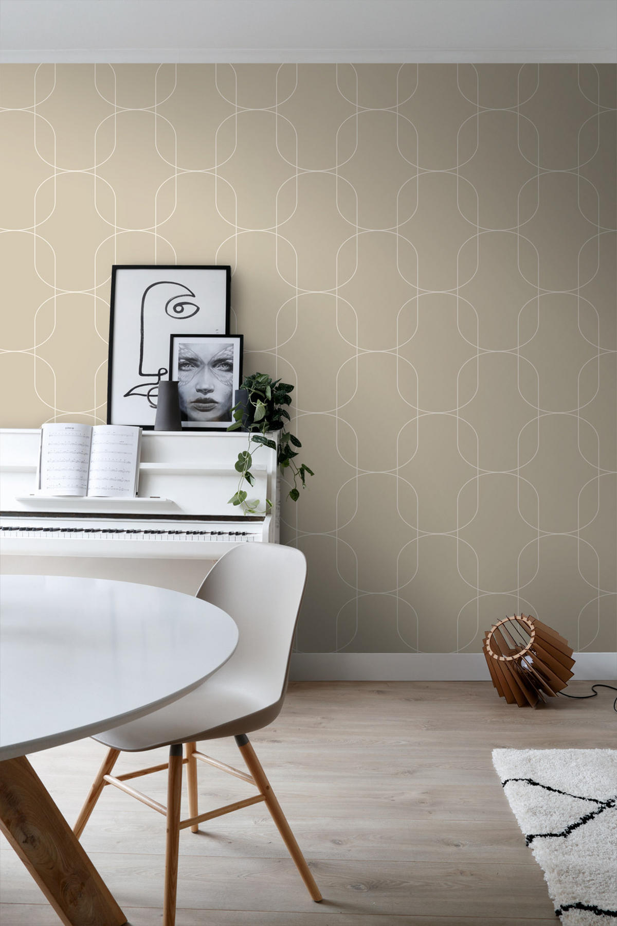 TAPETE geometrische Formen 50 x 900 cm - Beige, Papier (50/900cm) - ESTAhome