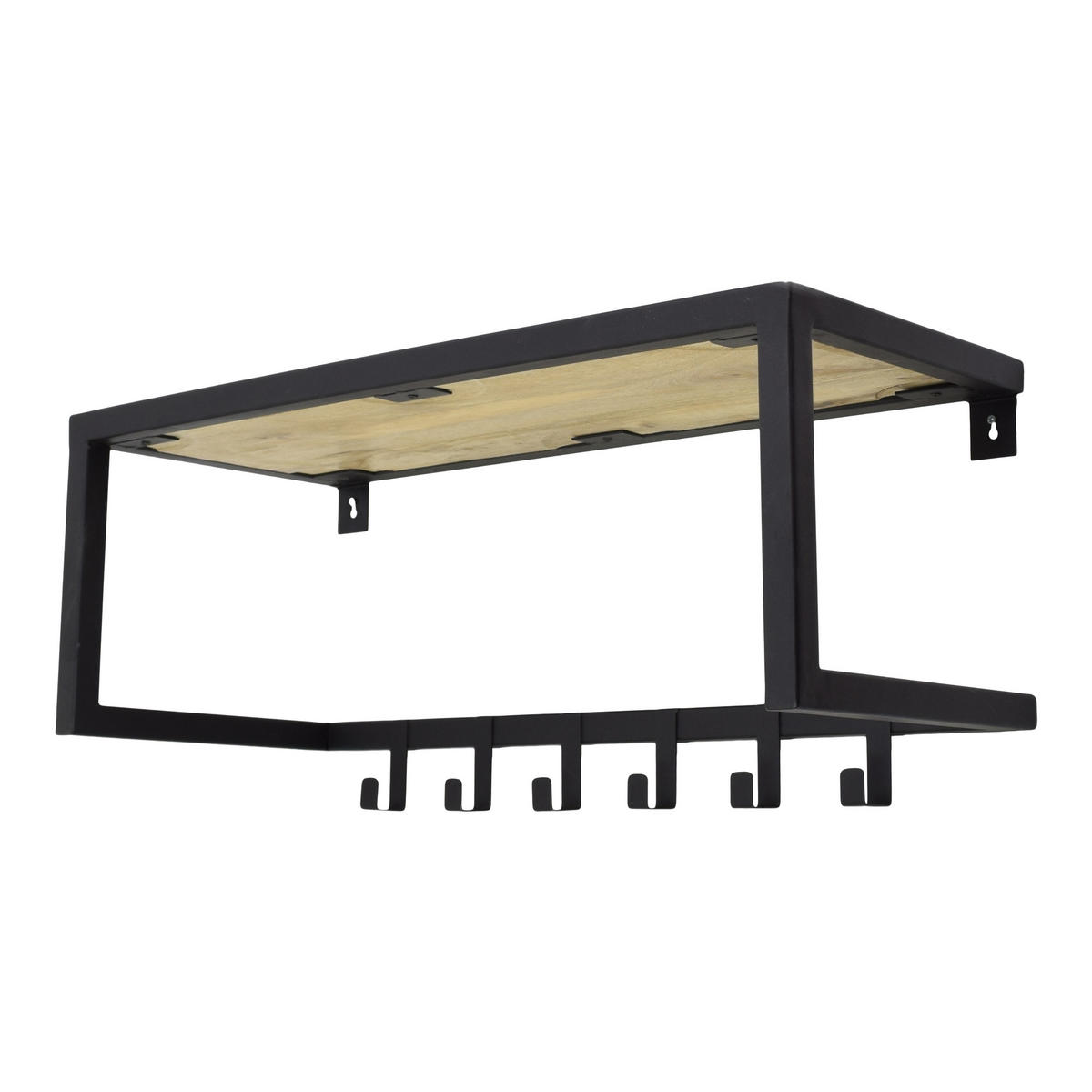 KLEIDERABLAGE Woody Schwarz - Schwarz, Metall (30/22/70cm) - LOFT42