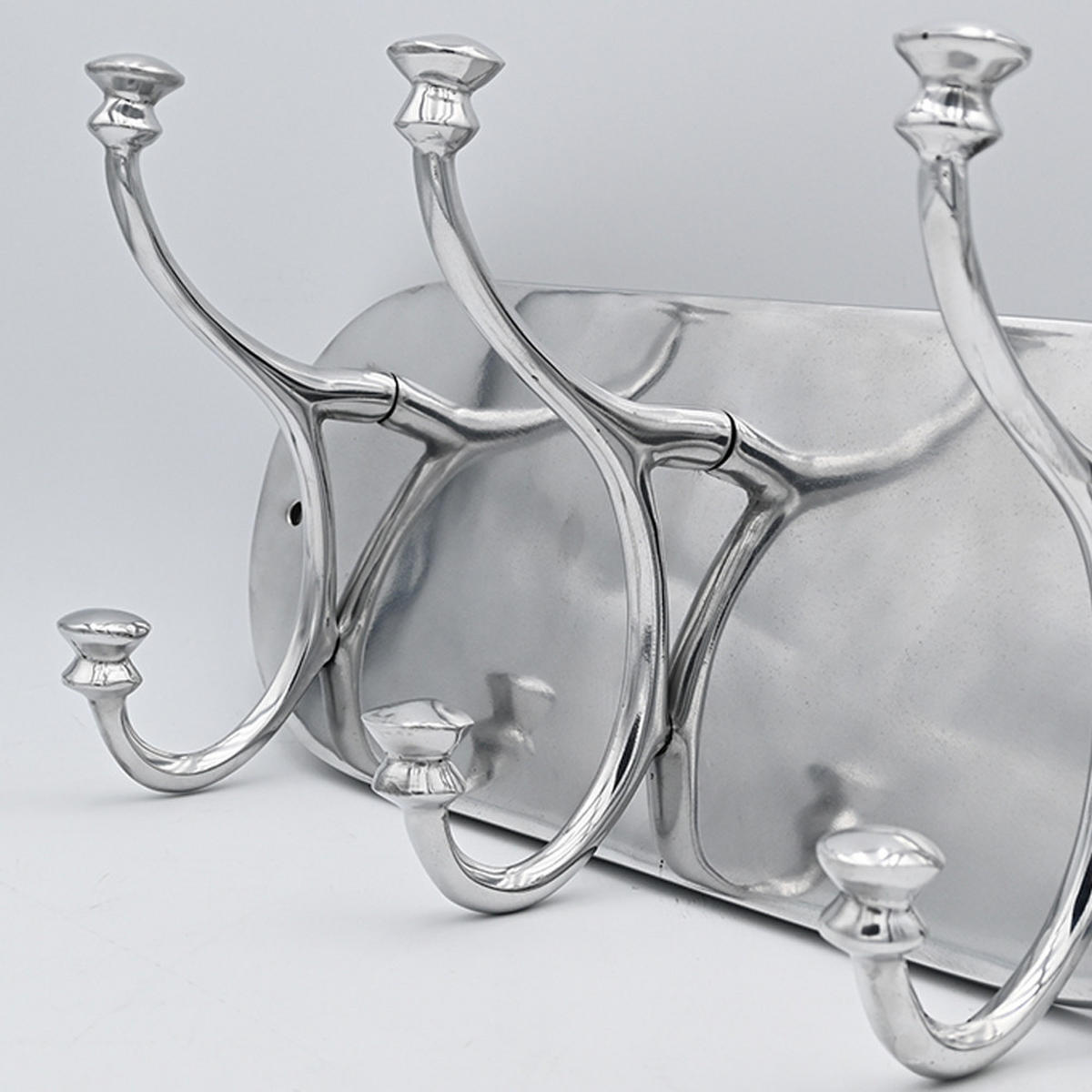 WANDGARDEROBE HOOK 24x14x45 cm, Metall, silber - Silberfarben, Metall (14/24/45cm) - Light & Living