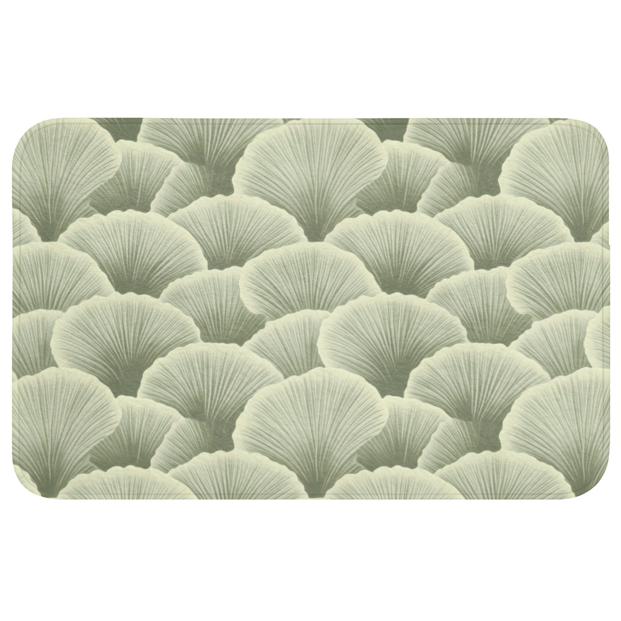 BADEMATTE Fächer - Blatt - Grün Badvorleger 80x50 cm - Pastellgrün, Kunststoff/Textil (80/50cm) - OnlyWow