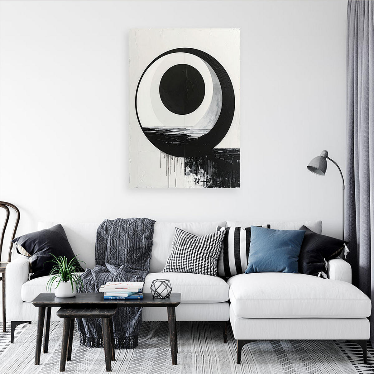 LEINWANDBILD Abstraktion 60x90cm - Schwarz, Textil (60/90cm) - Feeby