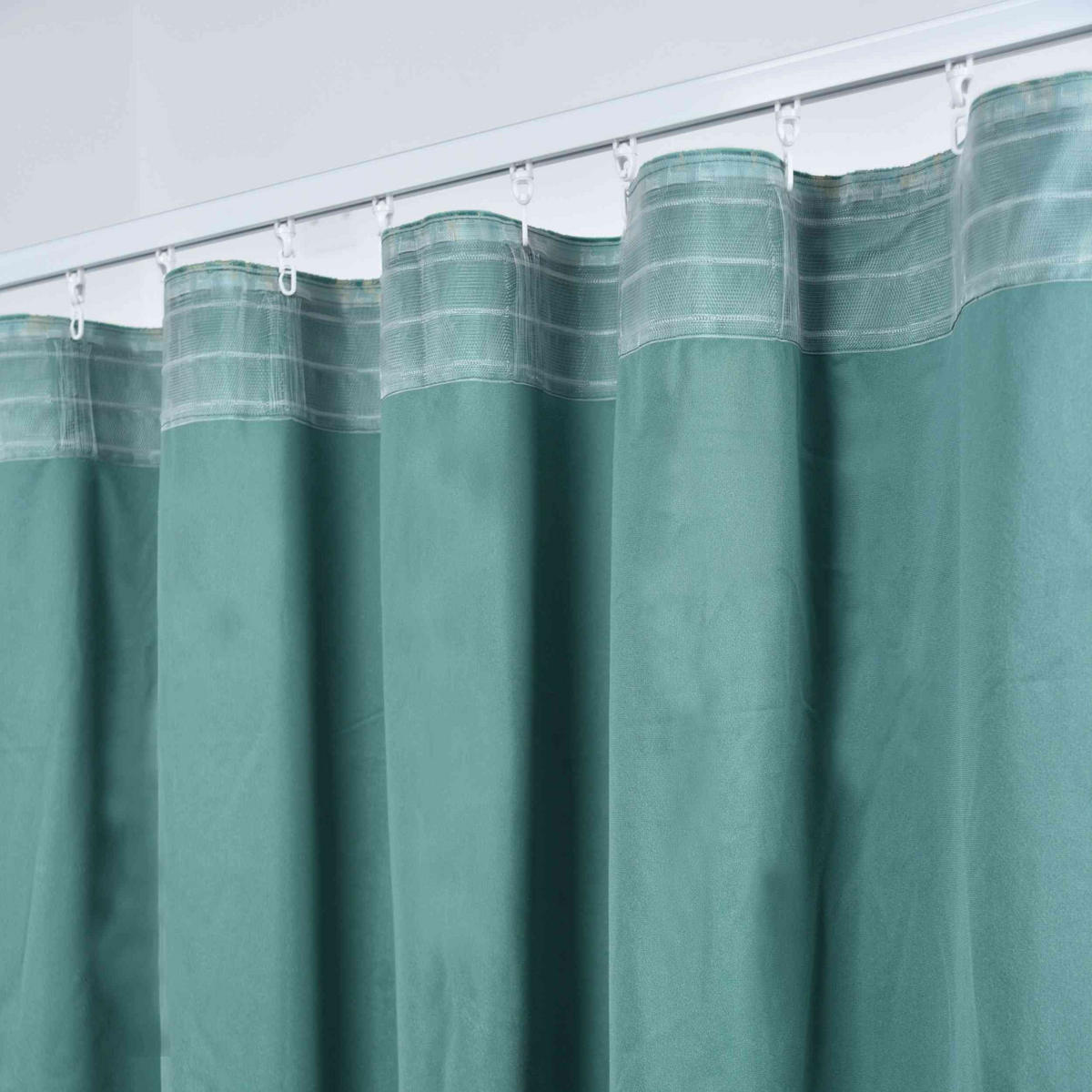 VORHANG SAMT MILANO STAR HxB 245x140 cm Grün Gold - Grün, Textil (140/245cm) - Gardinenbox