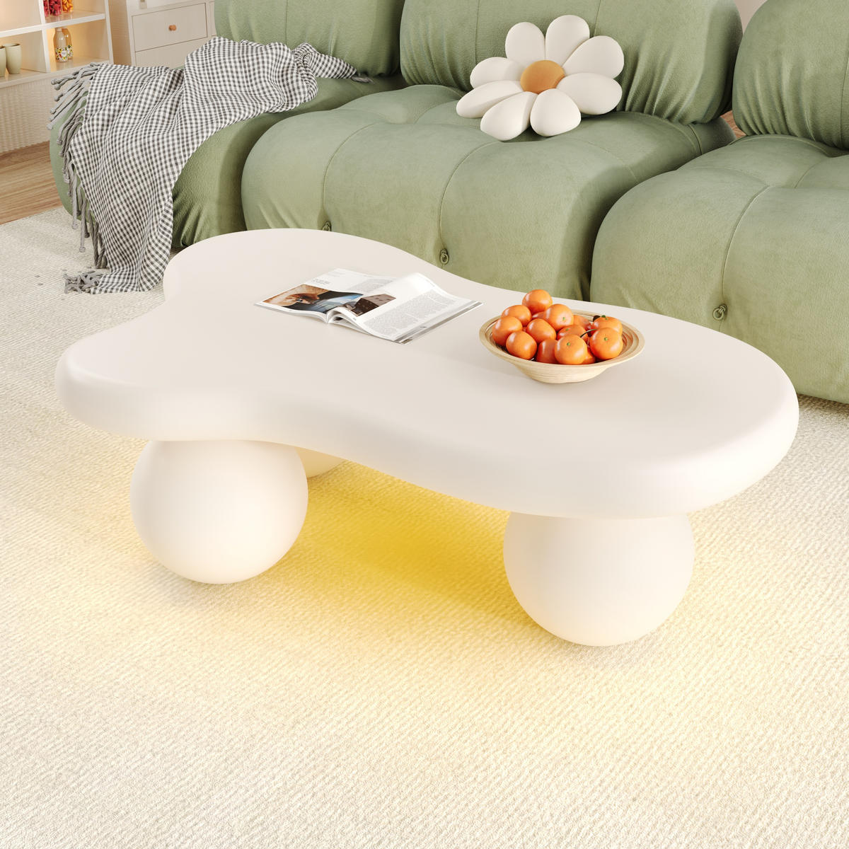 COUCHTISCH DE-089 Cloud Style Weiß - Weiß, Holzwerkstoff (63/95/32cm) - ComfortXL