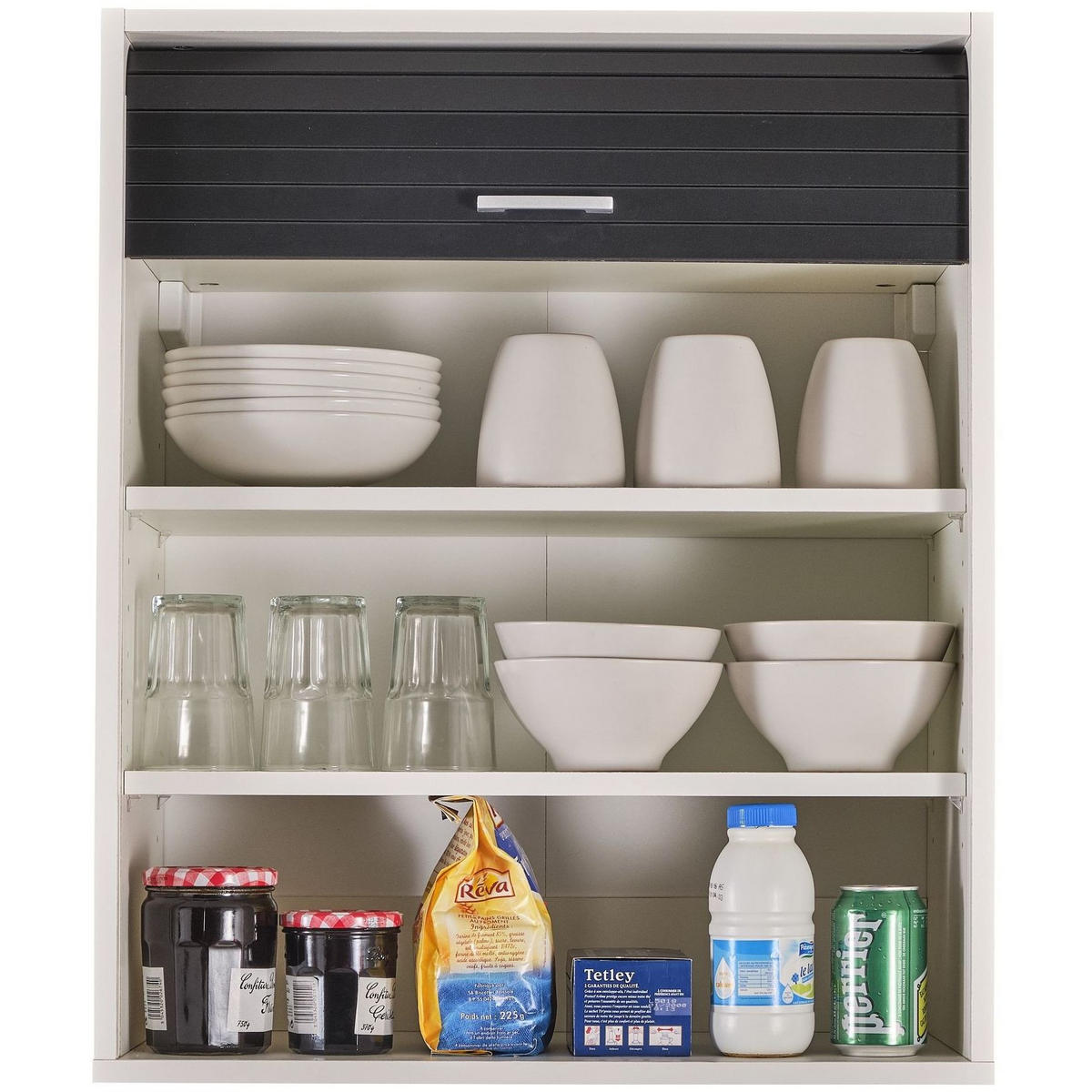 KÜCHENOBERSCHRANK mit Rolladentür 35/60/72cm - Weiß, Holzwerkstoff (60/72/35cm) - Simmob