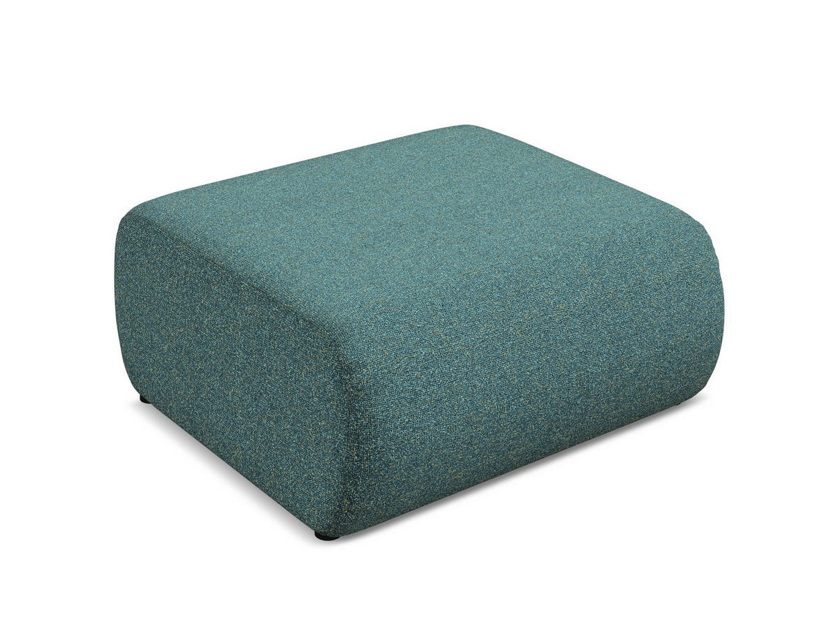 POUF Strukturstoff Stoff Blau - Blau/Petrol, Kunststoff/Textil (94/40/89cm) - Makamii