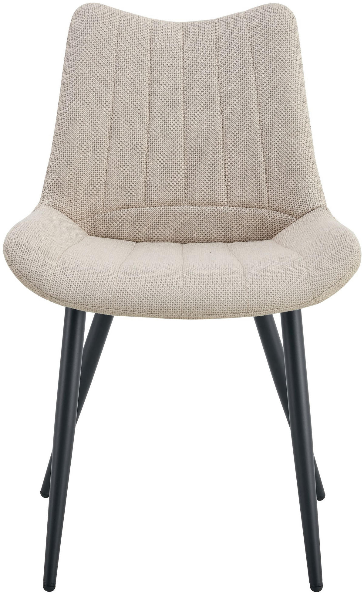 STUHL Lotta creme 2er Set - Creme/Schwarz, Textil/Metall (53/86/59cm) - Xonox