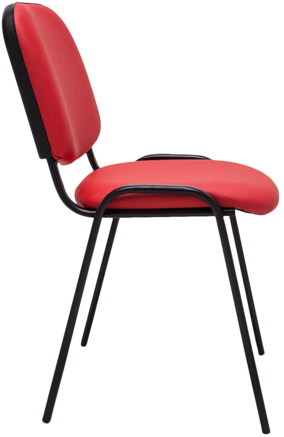 BESUCHERSTUHL Lederlook rot - Rot/Schwarz, Textil/Metall (53/83/53cm) - CLP