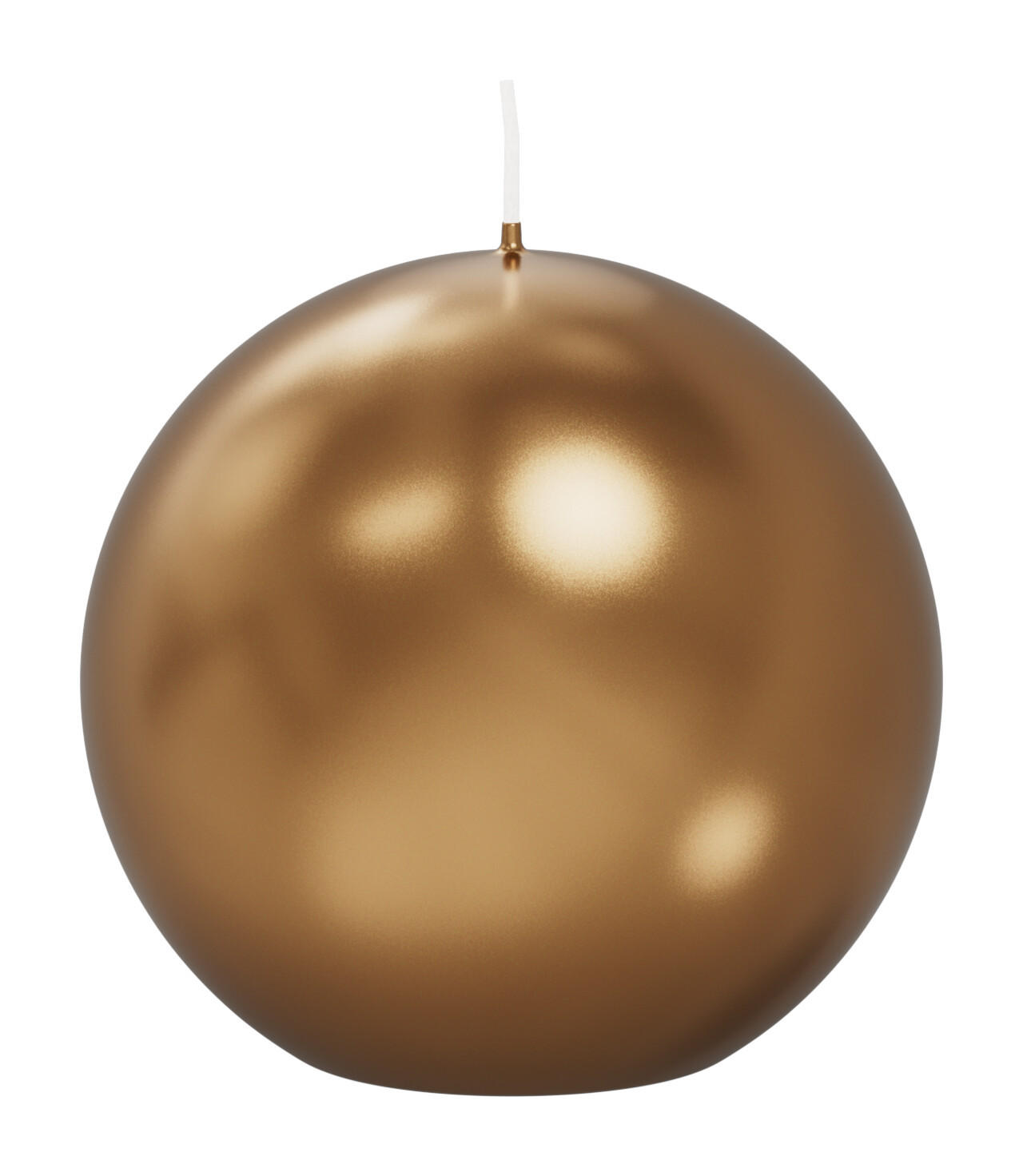 KUGELKERZEN Gold Ø 100 mm, 6 Stück - Goldfarben, Paraffin (10/10/10cm) - Wiedemann Kerzen