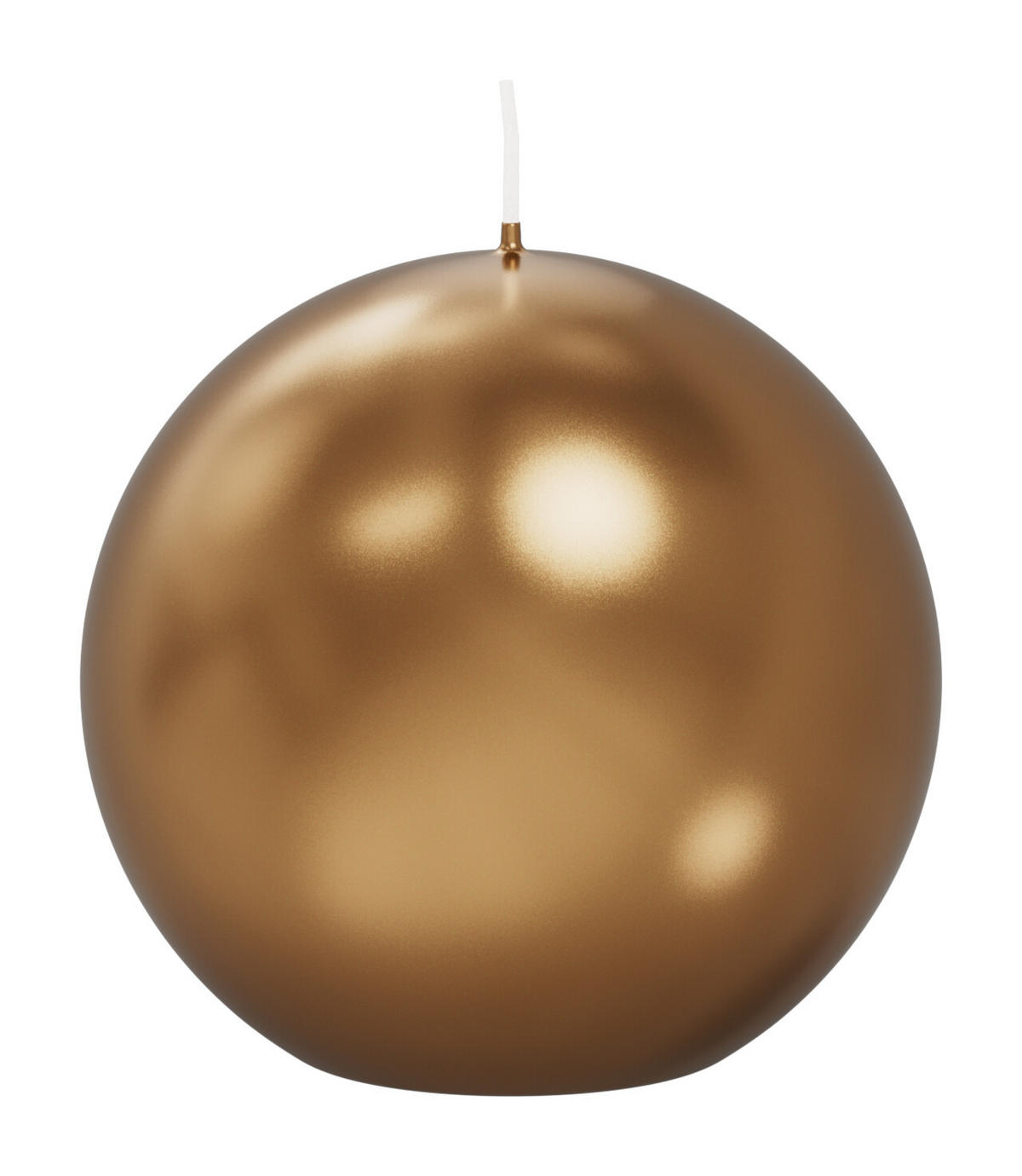 KUGELKERZEN Gold Ø 100 mm, 6 Stück - Goldfarben, Paraffin (10/10/10cm) - Wiedemann Kerzen