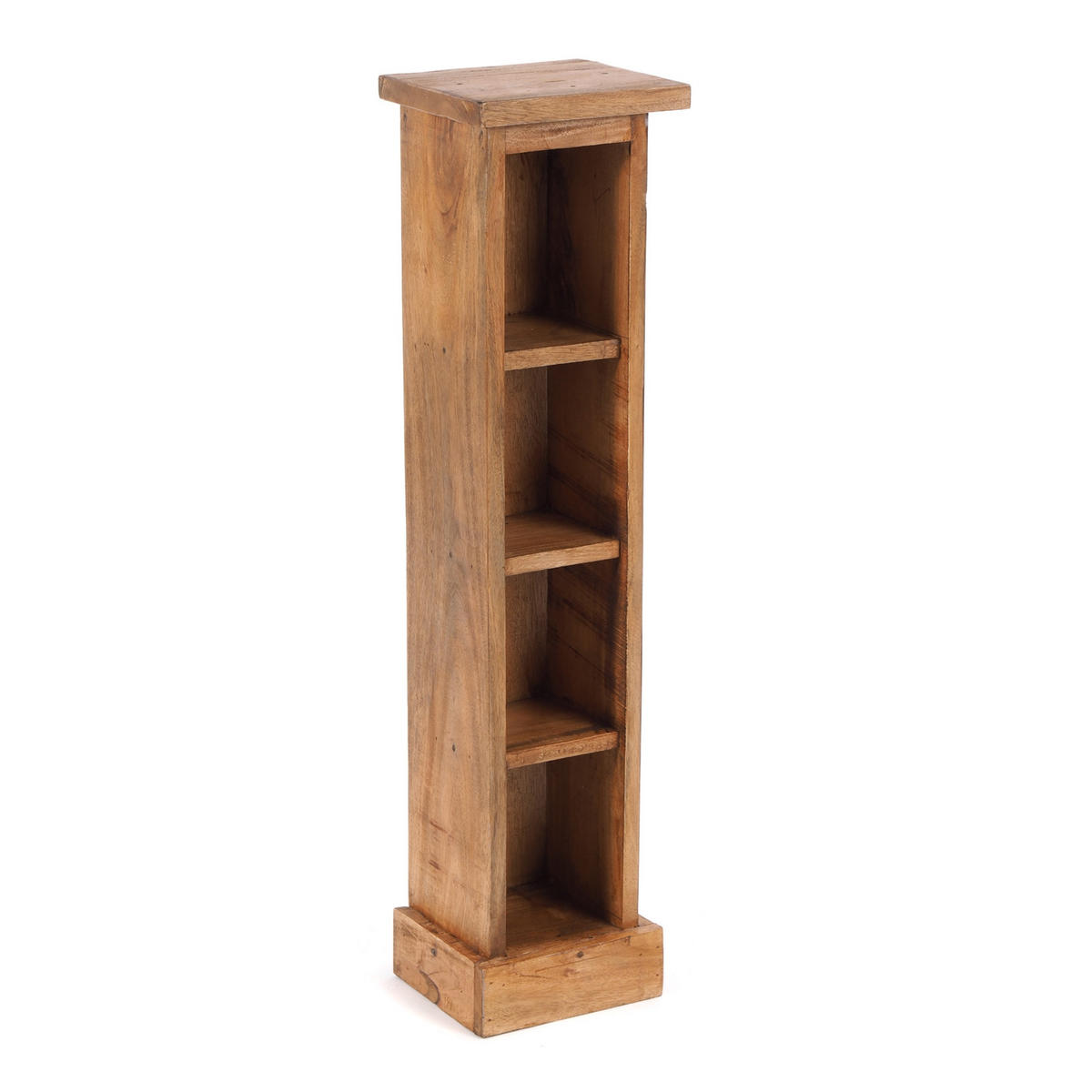CD REGAL TOWER Mahagoni Massivholz, 4 Fächer 08 honigfarben gewachst - Honig, Holz (16/76/15cm) - DESIGN DELIGHTS