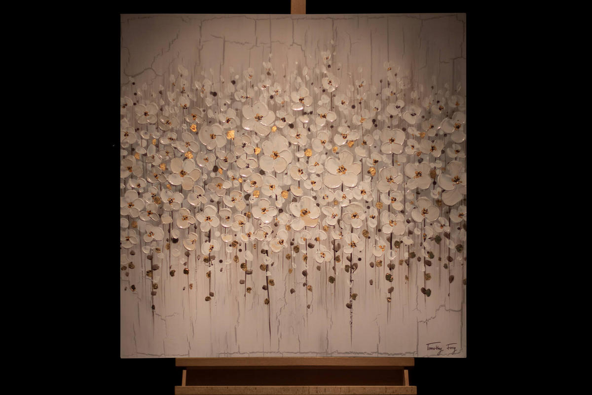 ACRYLBILD HANDGEMALT 80/80 cm - Schwarz, Holz/Textil (80/80cm) - KUNSTLOFT