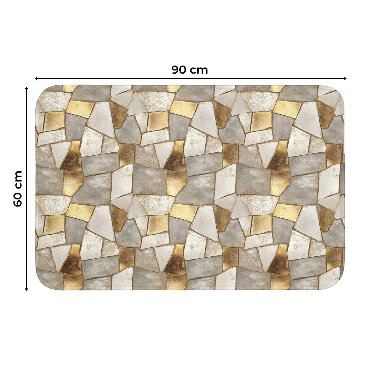 WC PŘEDLOŽKA Mozaika - Mramor - Zlato 90x60 cm - šampaňská, textil/plast (90/1cm) - OnlyWow