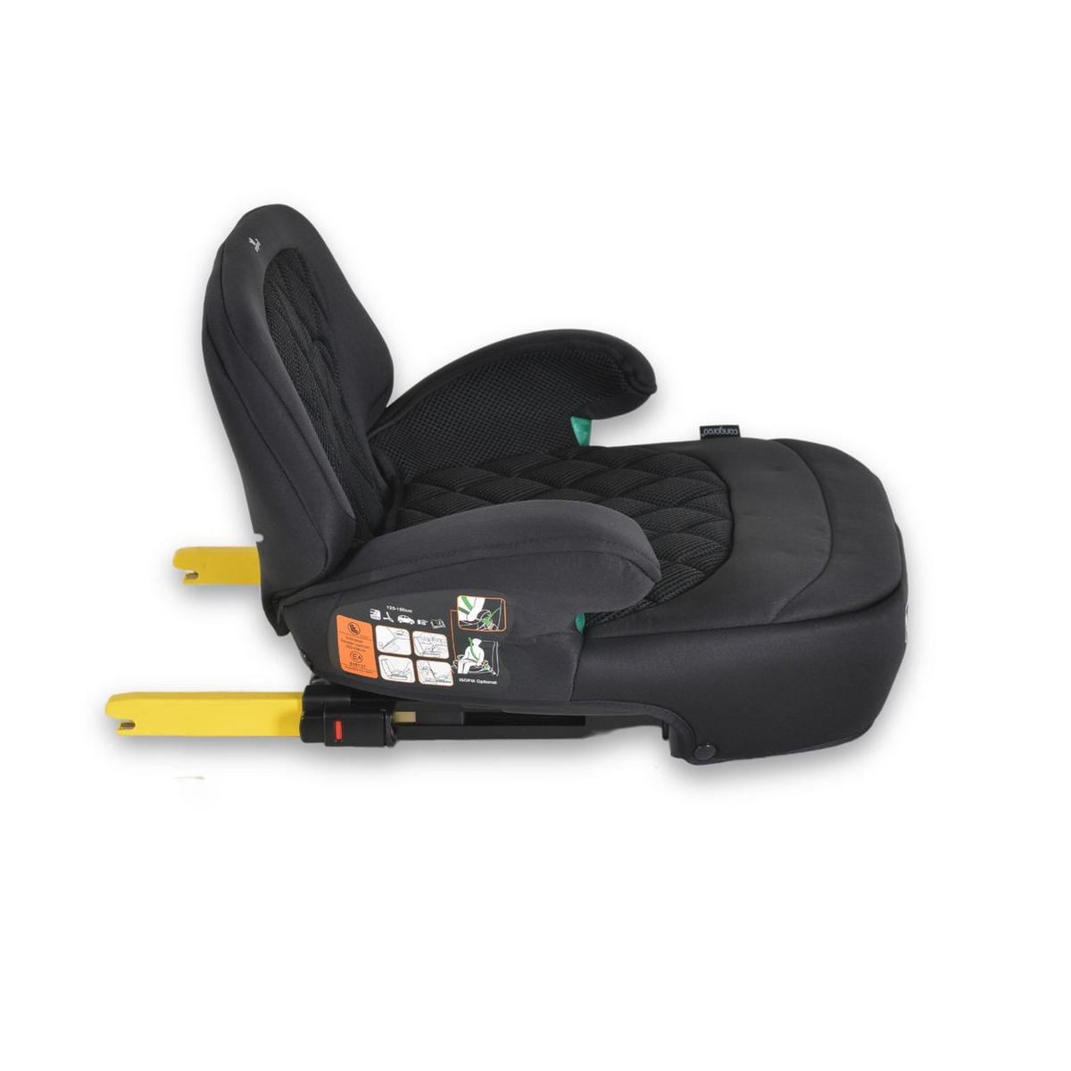 SITZERHÖHUNG Jax i-Size schwarz 125-150cm Gruppe 3 Isofix Top Tether - Schwarz, Kunststoff (45/32/41cm) - Cangaroo
