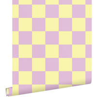 TAPETE Karomuster 53 cm x 10.05 m - Lila, Papier (53/1000cm) - ESTAhome