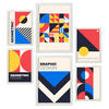 POSTER Set Mit 6 Bauhaus-Stil 1 Geometrisch Größe A3 & A4 Weißer Rahmen - Weiß, Papier (29.7/1cm) - Nacnic