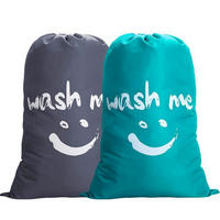 WÄSCHESACK 2-teiliges Set 120L Grau/Blau - Multicolor, Textil (66/92/66cm)