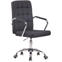 DREHSTUHL Stoff schwarz - Chromfarben/Schwarz, Textil/Metall (56/93/60cm) - CLP