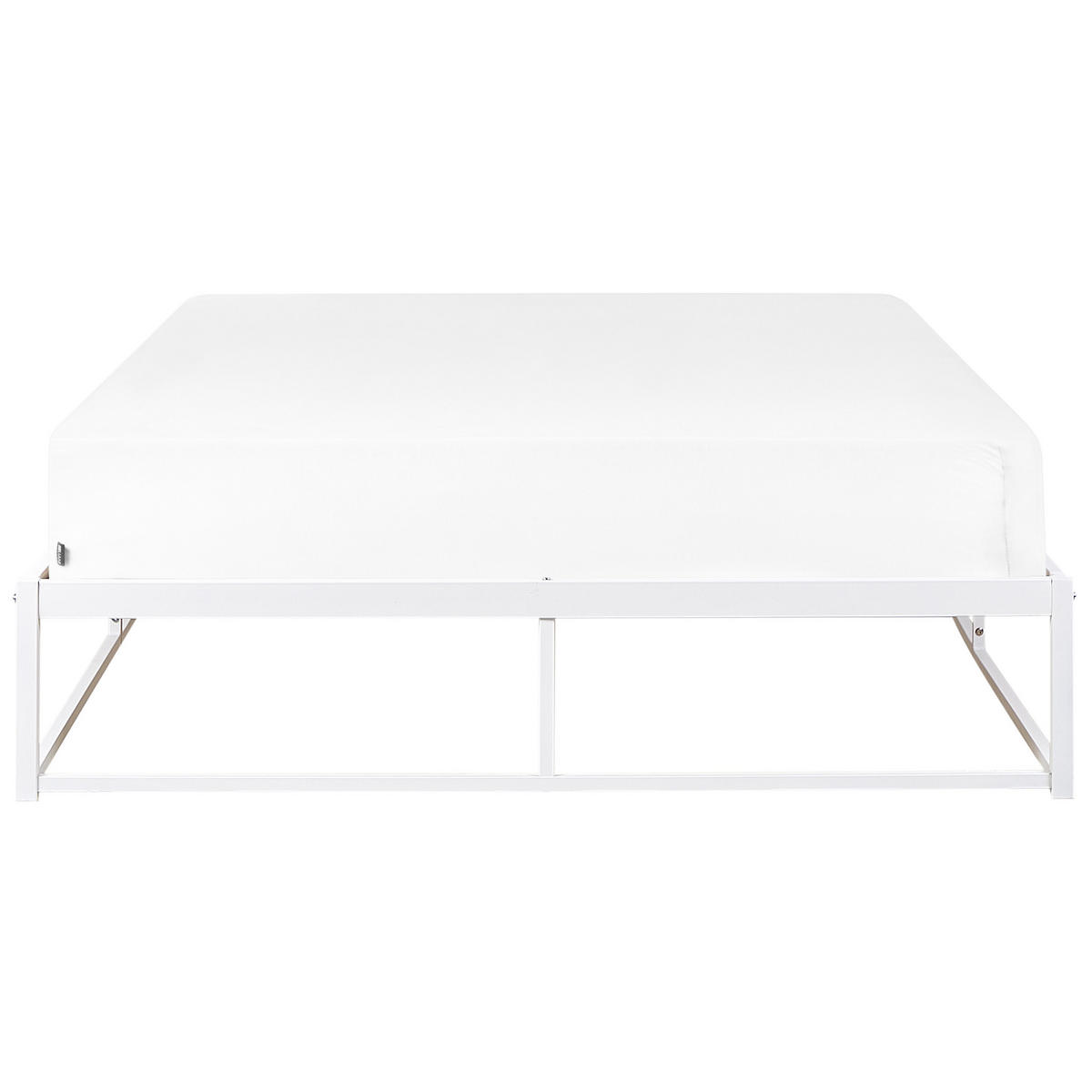 BETT mit Lattenrost 140x200 cm Weiß Viry - Weiß, Metall (140/200cm) - Beliani