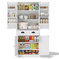 BUFFETSCHRANK 80/40/182 cm mit 4 Türen, 1 Schublade und verstellbaren Einlegeböden, vielseitiger Stauraum, Weiß - Weiß, Holzwerkstoff (80/182/40cm) - Redom