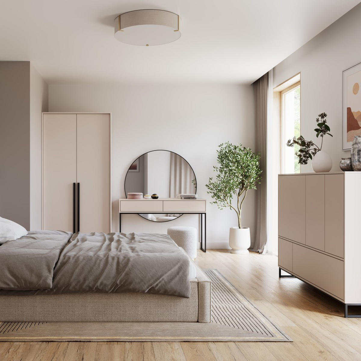 KONSOLENTISCH Giana mit 2 Schubladen, 137 cm, Beige Sand - Sandfarben/Beige, Holzwerkstoff (37/137/83cm) - Beautysofa