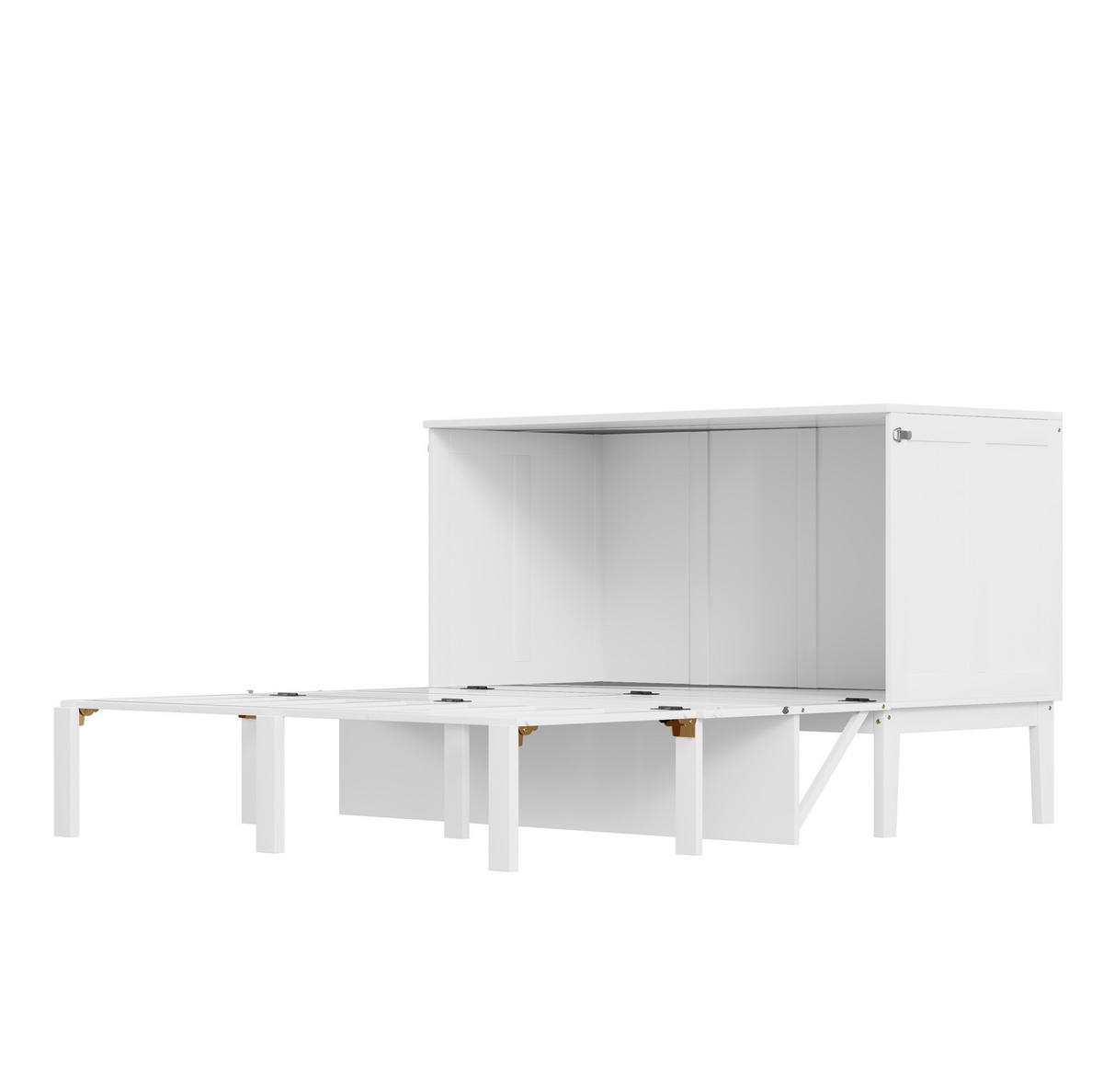 SCHRANKBETT 140/200 cm Weiß vertikal aus Holz mit Stauraum - Weiß, Holz (140/200cm) - MIVRAY