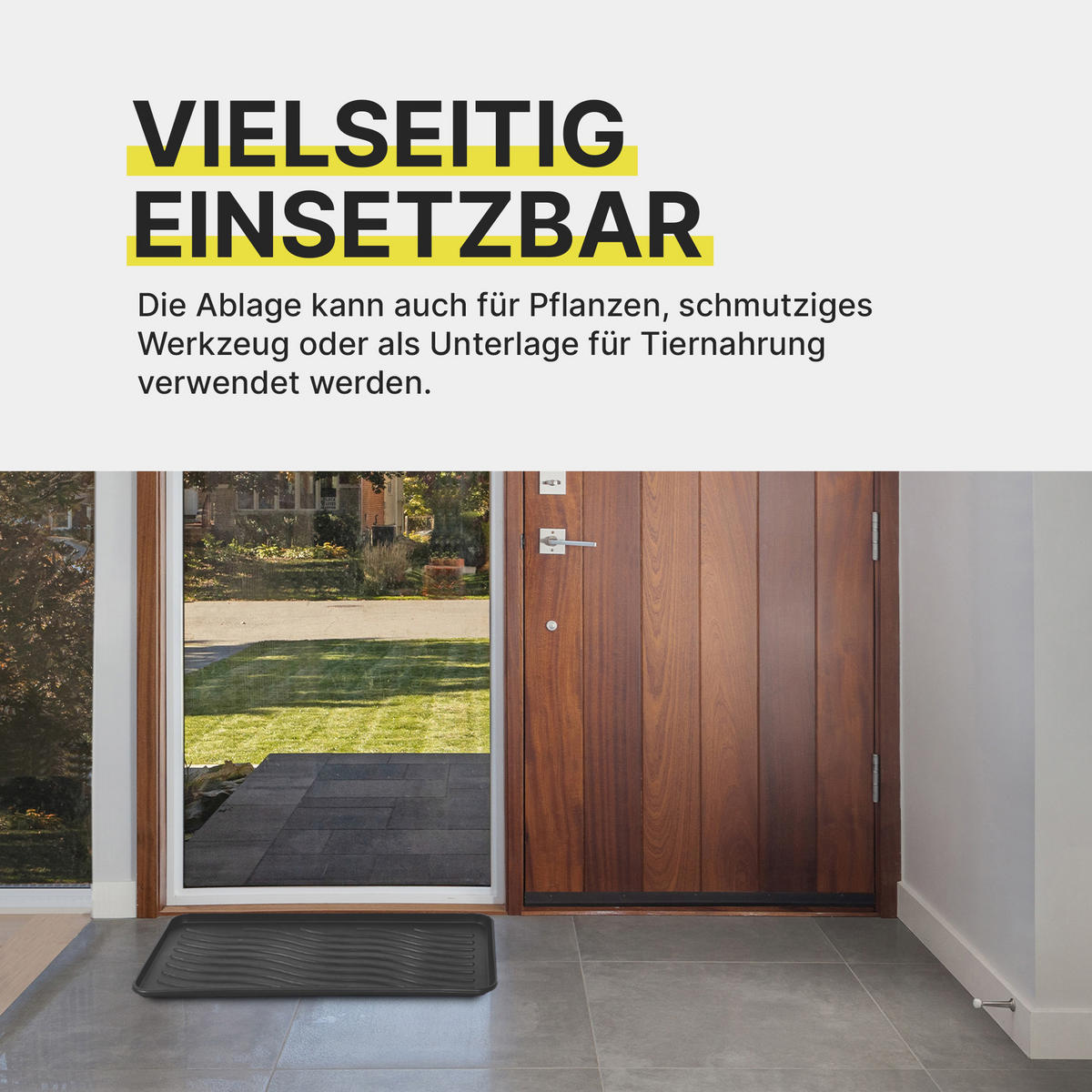 SCHUHABTROPFSCHALE mit hohem Rand (50x38x2,5cm) Anthrazit - Anthrazit, Kunststoff (38/50cm) - Bestlivings