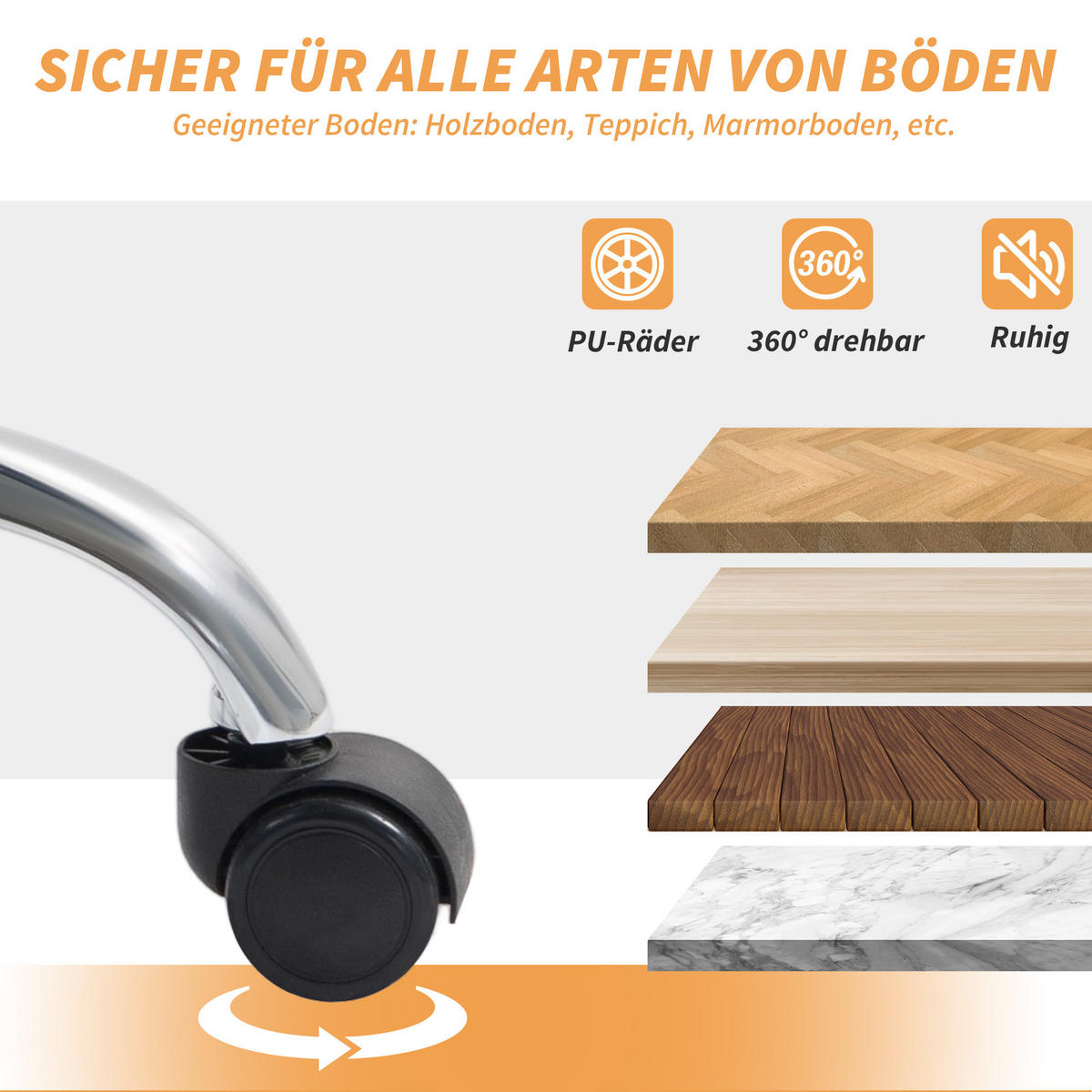 BÜROSTUHL Ergonomischer Schreibtischstuhl mit Lendenwirbelstütze, Fußstütze - Hellbraun/Silberfarben, Kunststoff/Metall (65/121/76cm) - HOMCOM