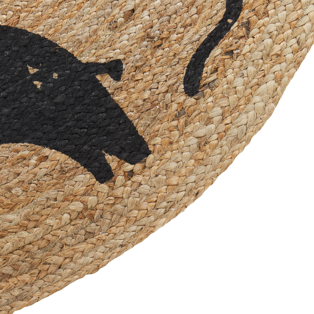 KURZFLOR-TEPPICH Beige 120 cm Earth - Beige/Schwarz, Naturmaterialen (120/120cm) - Beliani