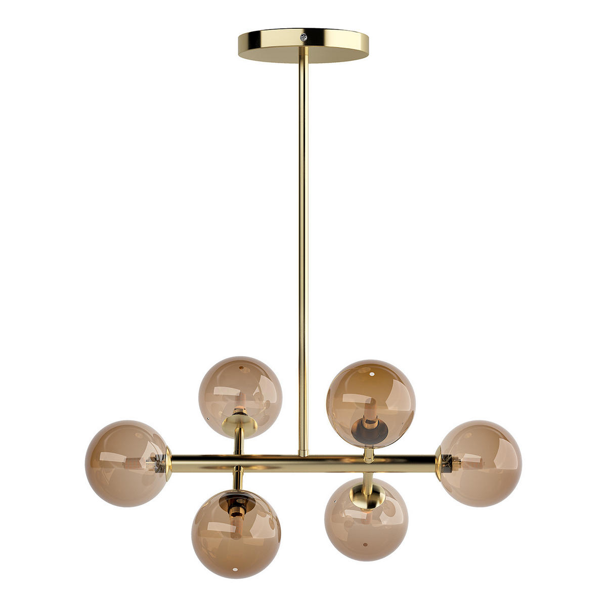 DECKENLEUCHTE - Metall, 6-flammig - Goldfarben, Metall (33/60/70cm) - home24