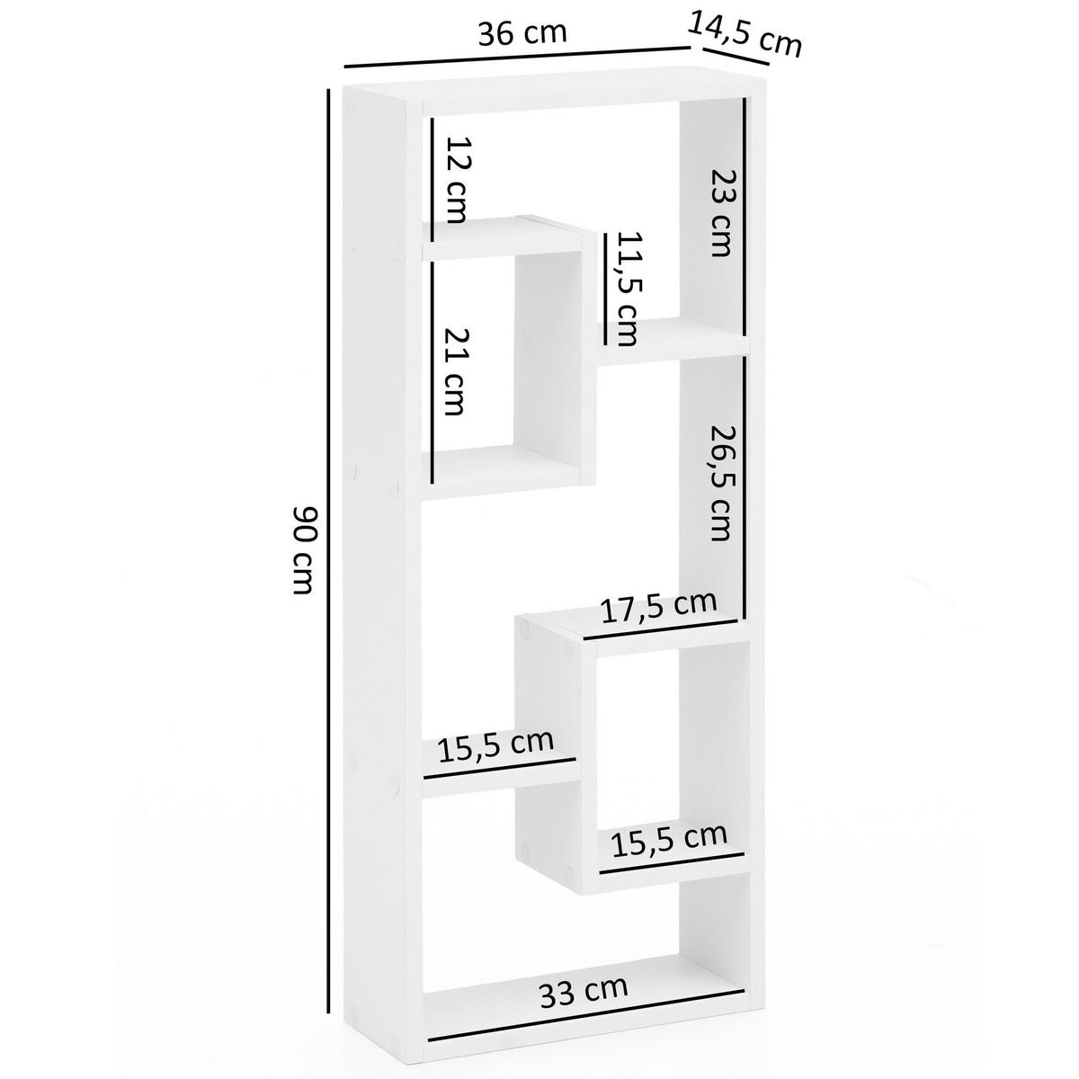 WANDREGAL ITTER Spanplatte Freischwebend Modern, Weiß 36x15x90 cm - Weiß, Holz (36/90/15cm) - KADIMA DESIGN