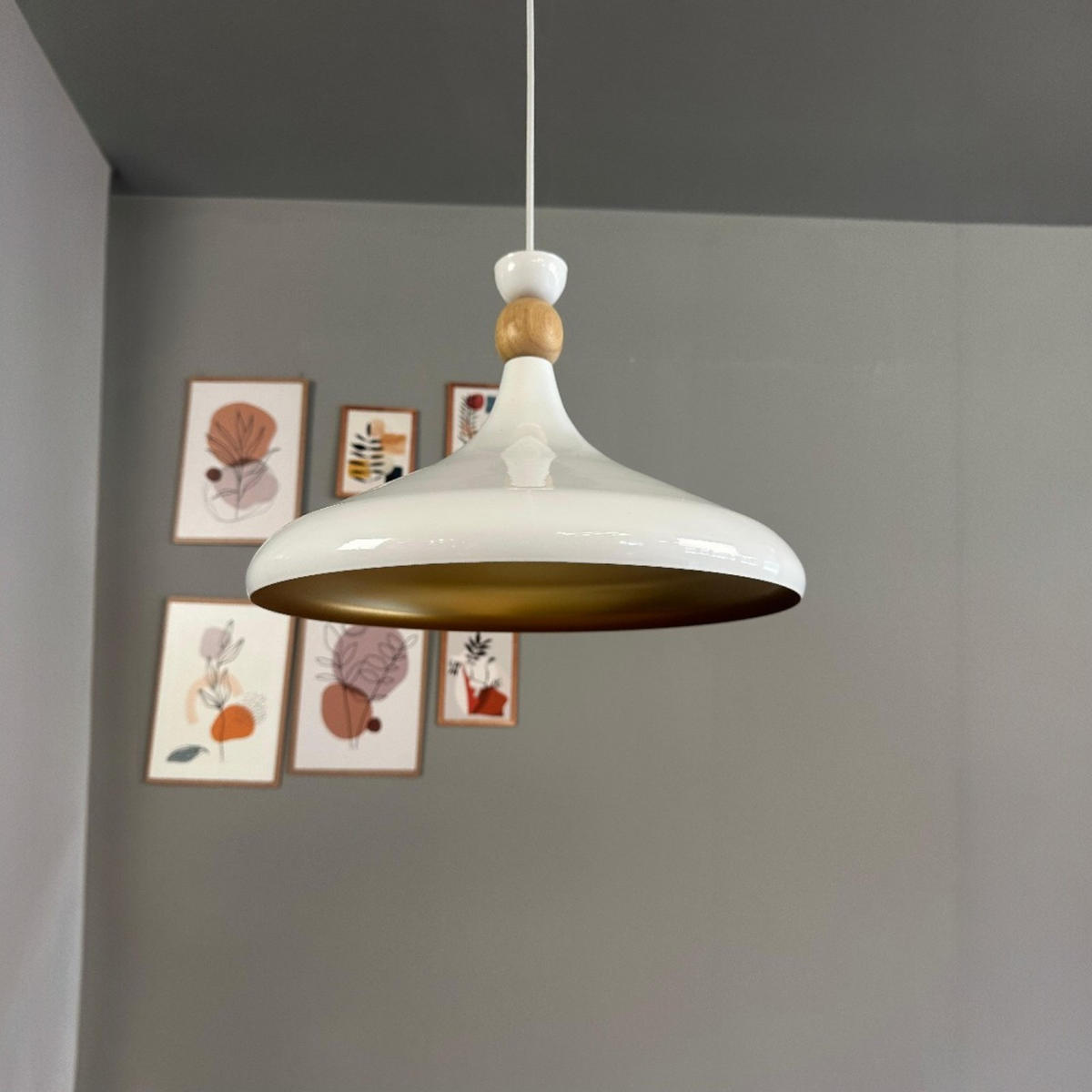 PENDELLEUCHTE ASChampion - Messingfarben/Weiß, Metall (35/35/28cm) - Bamyum