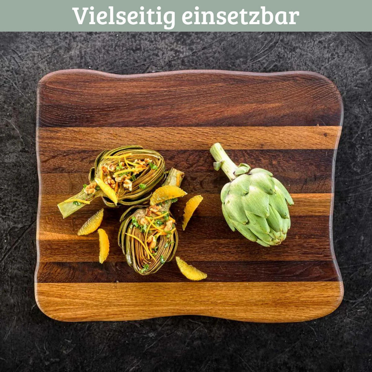 SCHNEIDEBRETT Holz groß DOLU klingenschonend 40x33x4,5 cm Dunkelbraun - Dunkelbraun, Holz (40/33cm) - DELUKE