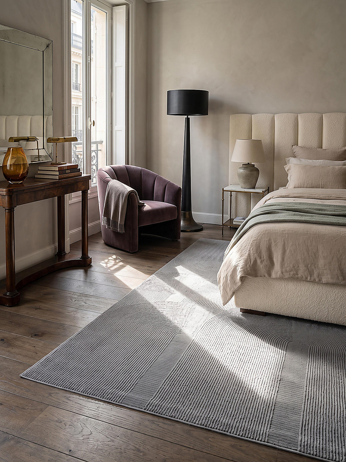 TEPPICH Kurzflor KASOS Waschbar Geometrisch Polyester Grau 160 x 230 cm - Grau, Textil (160/230cm) - KADIMA DESIGN