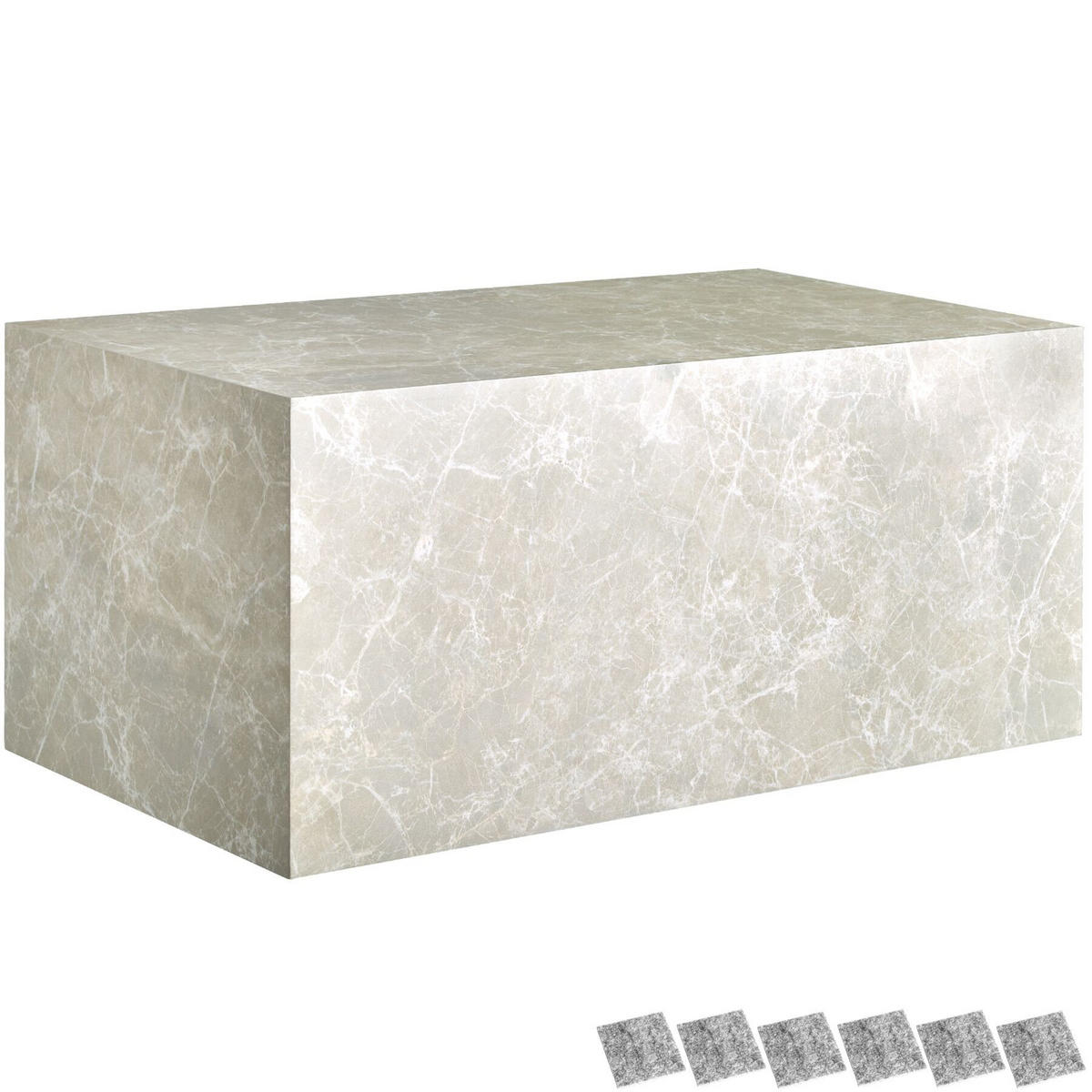 COUCHTISCH Lasley,90 x 50 x 40 cm,Travertin Optik - Beige, Holz (50/90/40cm) - tectake