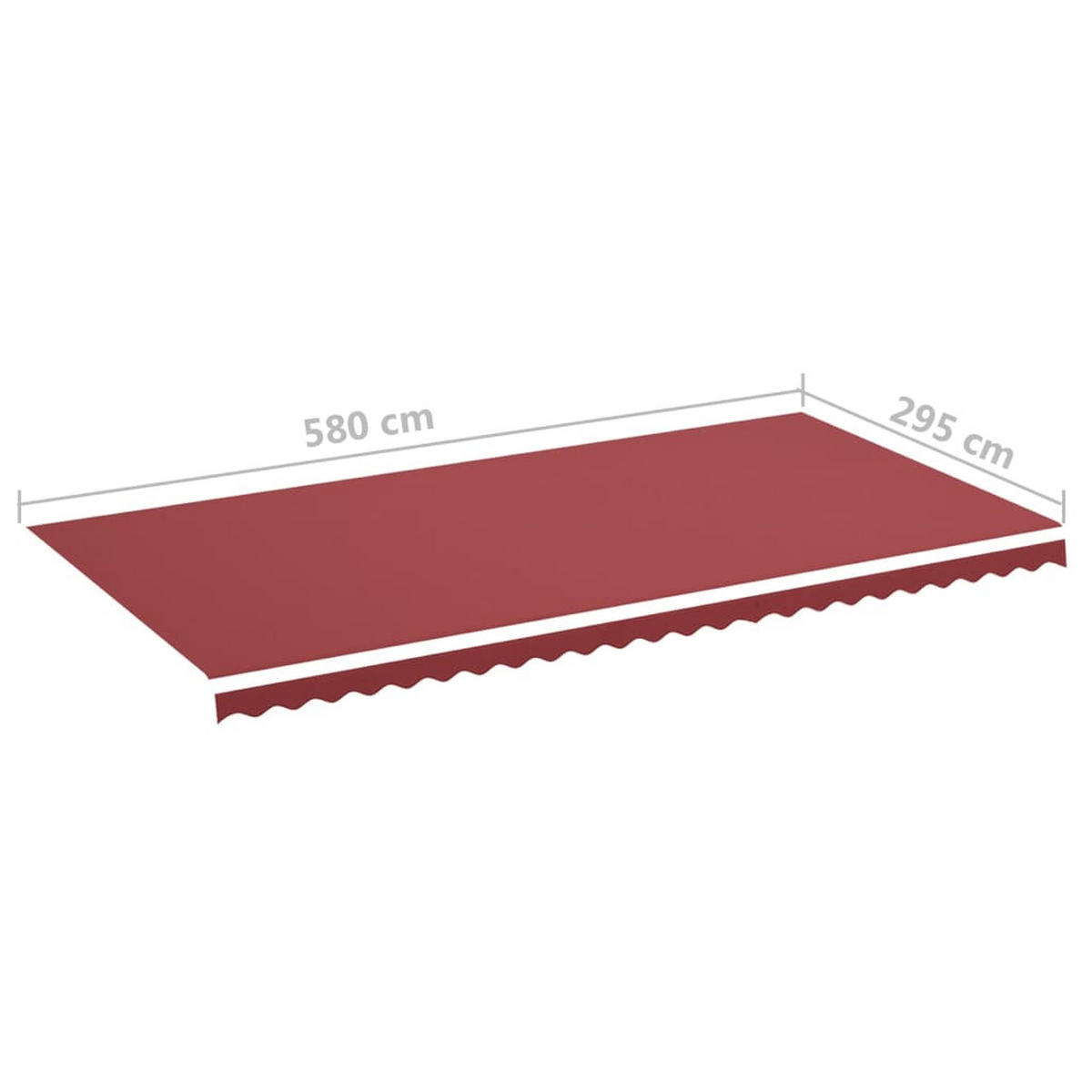 MARKISENSTOFF mit Volant| Rot, für 600x300cm Rahmen | Markisenbespannung Markisentuch - Rot, Textil (580/0.3/295cm) - DELUKE