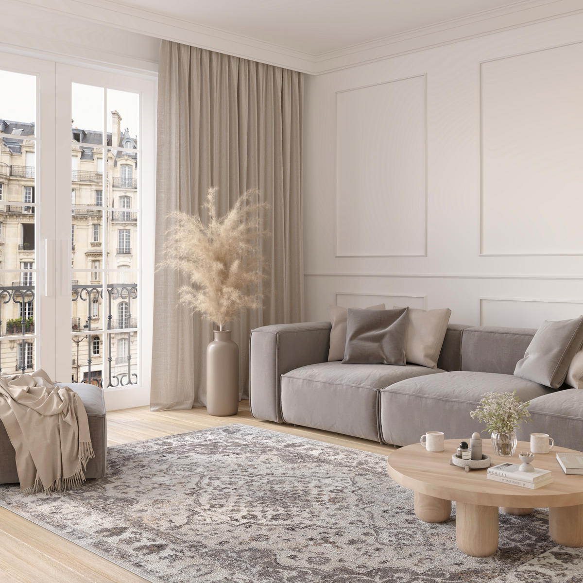 TEPPICH VALLEY Hellgrau 300/400 cm - Hellgrau, Textil (300/400cm) - Tapiso