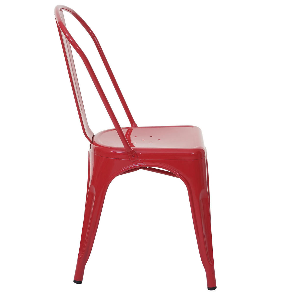 STUHL METALL Rot 4er-Set - Rot, Metall (45/87/43cm) - MCW