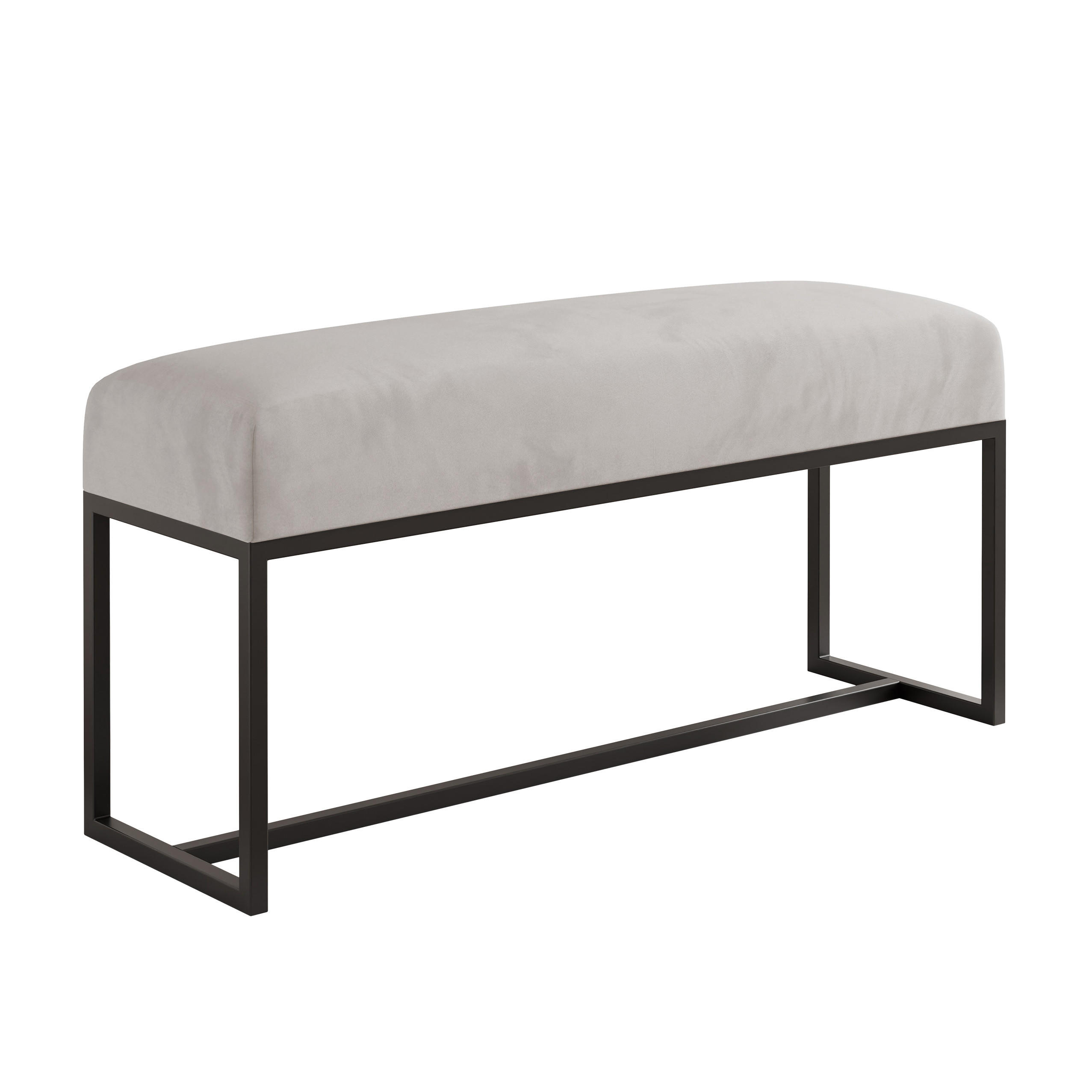 POLSTERBANK MUSE 90 cm Schwarz / Grau ,Metallgestell - Grau, Metall (90/47/30cm) - Idohome