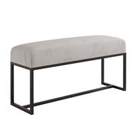 POLSTERBANK MUSE 90 cm Schwarz / Grau ,Metallgestell - Grau, Metall (90/47/30cm) - Idohome